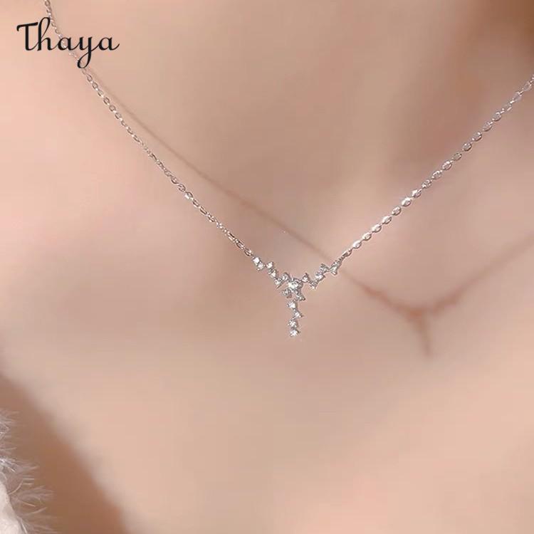 Thaya 925 Silber Elegante Stern Halskette