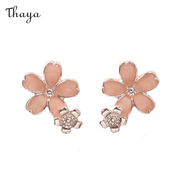 Thaya Fairy Enamel Cherry Blossom Earrings