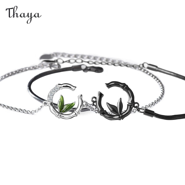 Thaya 925 Silver Forever Love Bamboo  Couple Bracelets