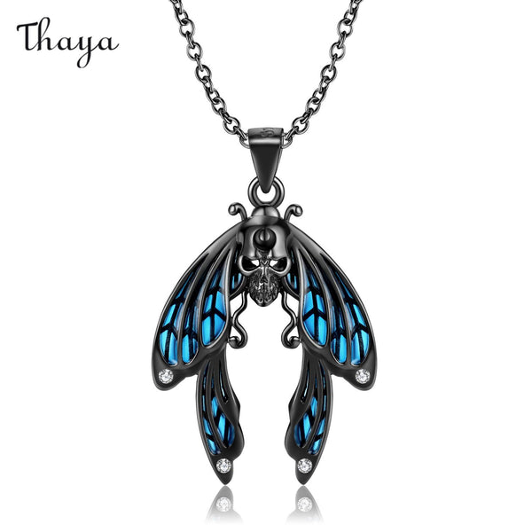 Thaya 925 Silver Blue Cicada Necklace