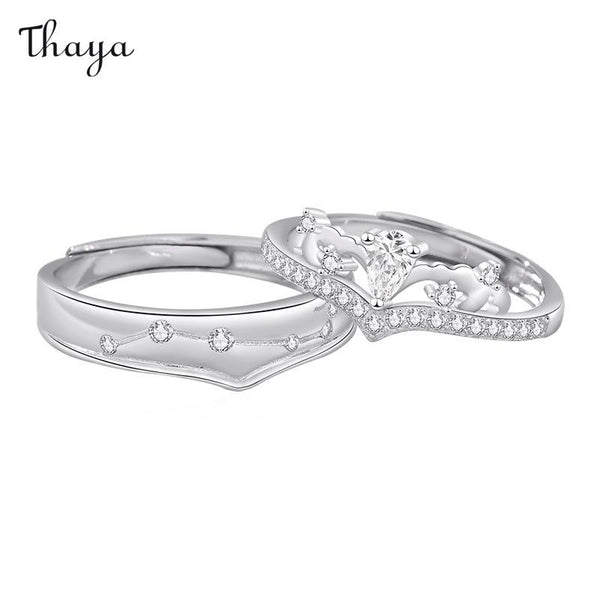 Thaya 925 Silver Sea Of Star Couple Rings