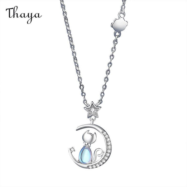 Thaya 925 Silver Star Moon Cat Set