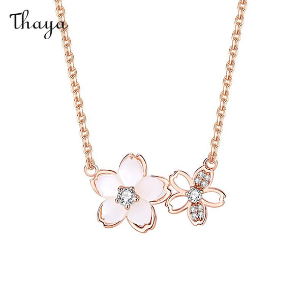 Thaya 925 Silver Because Of You Cherry Blossom Necklace