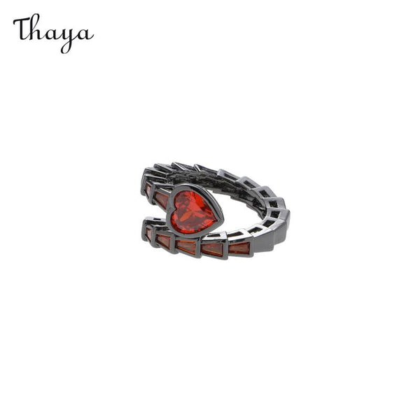 Thaya Dark Red  Heart Ring