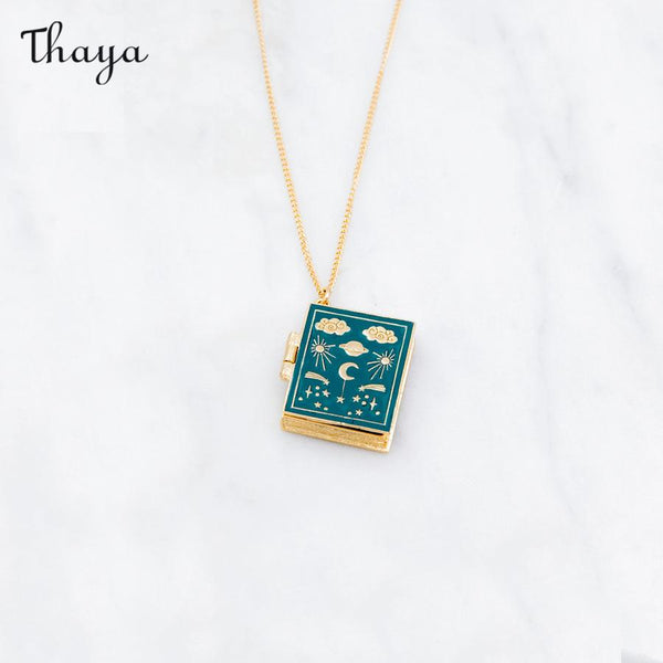 Thaya Oil Drop Tarot Card Photo Box Necklace