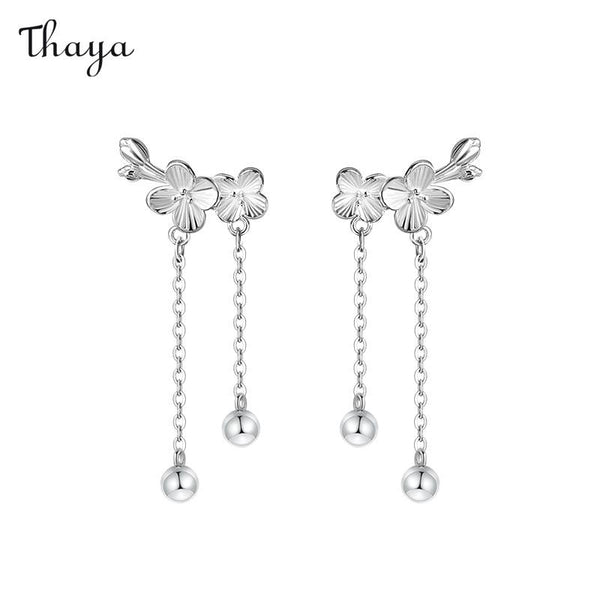Thaya 925 Silver Plum Blossom Earrings