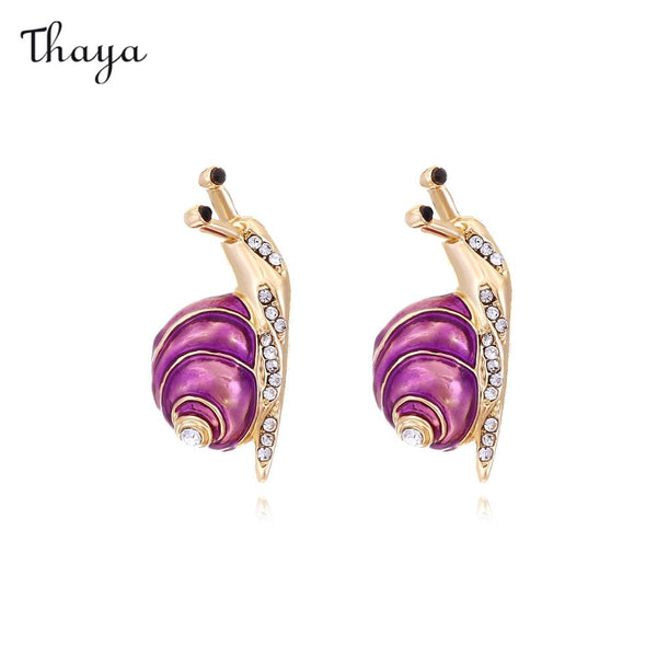 Thaya Purple Snail Earrings