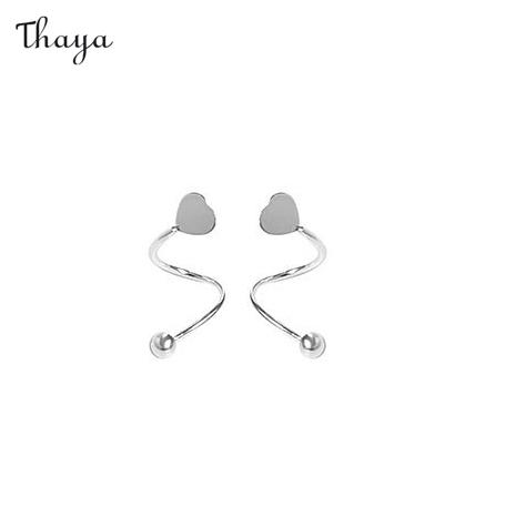 Thaya 925  Silver Loving Heart Screw Earrings