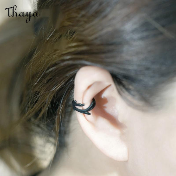 Ohrringe mit gegabeltem Zweig aus Thaya-Rentierhorn