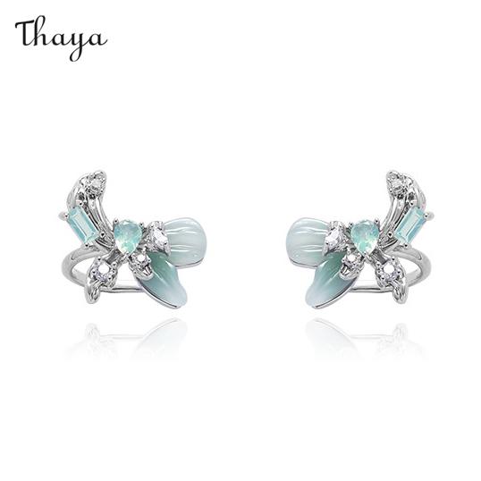 Thaya Green Butterfly Panel Ear Cilp