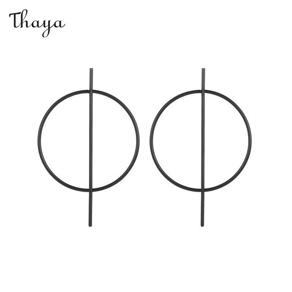 Thaya Personalized Large Circle Geometric  Earrings