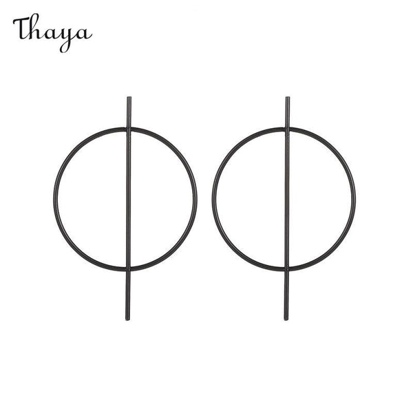 Boucles d'oreilles géométriques Thaya à grands cercles