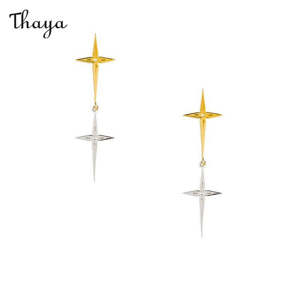 Thaya Cross Pointer Earrings