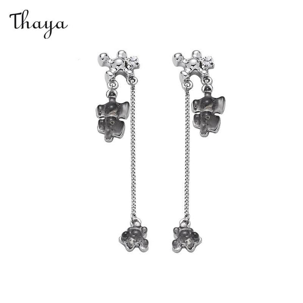 Thaya Building Puzzle Pieces Tassel Earrings