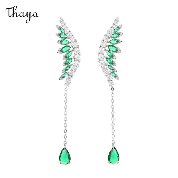 Thaya Fringe Drops Angel Wings Earrings
