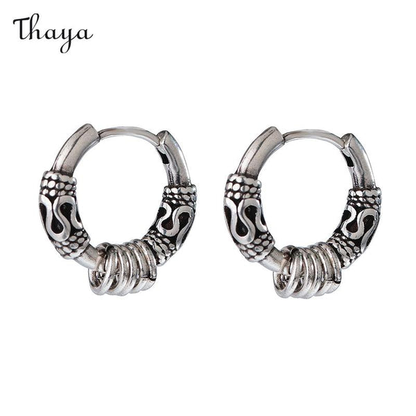 Thaya Rétro Cinq Anneaux Vintage Boucles D'oreilles