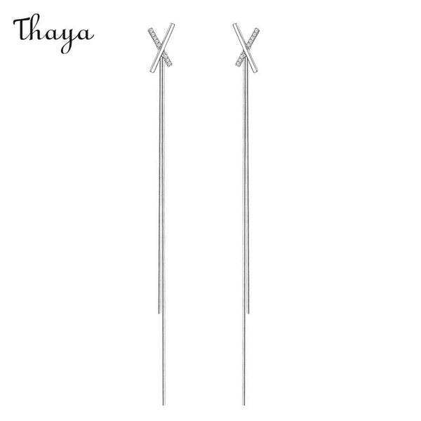 Thaya 925 Silver Tassel Earrings