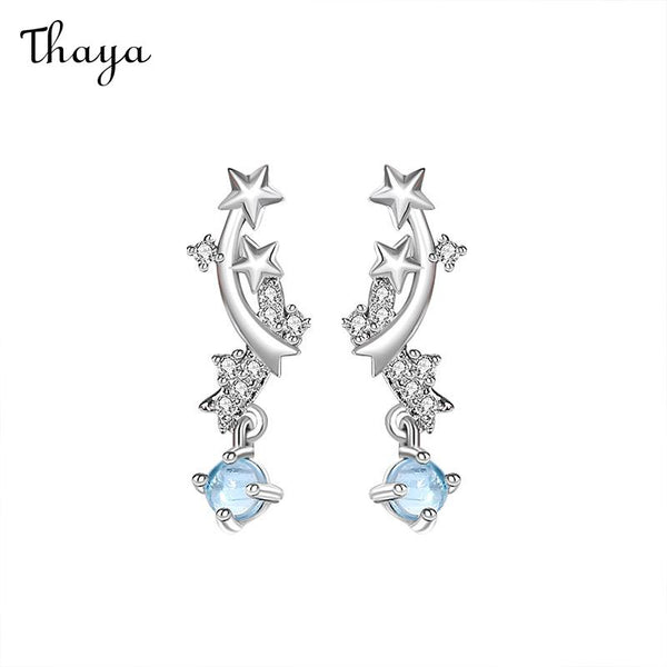 Thaya 925 Silver Meet  Meteor Earrings & Necklace