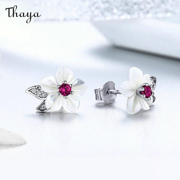 Thaya 925 Silver Fritillary  Flower Earrings