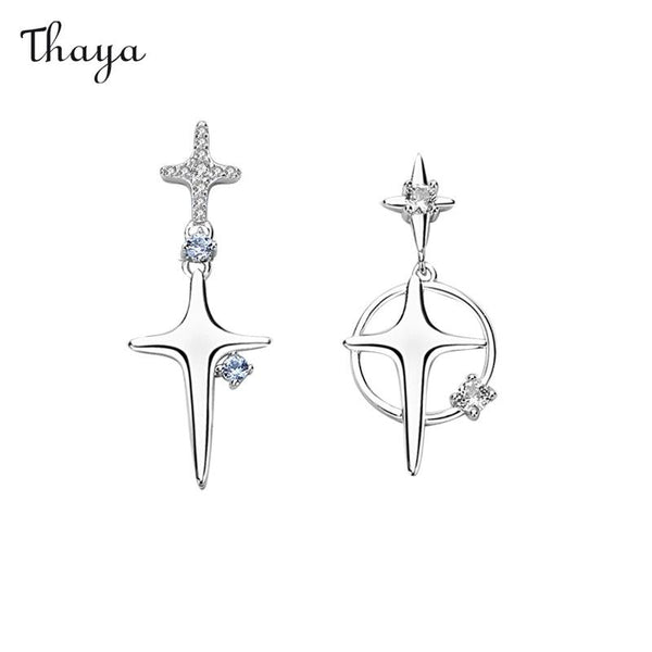 Thaya 925 Silver 24 Solar Terms Great Heat Star Earrings