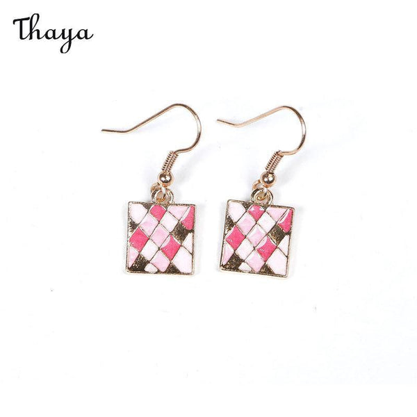 Thaya Pink Geometric Mosaic Earrings