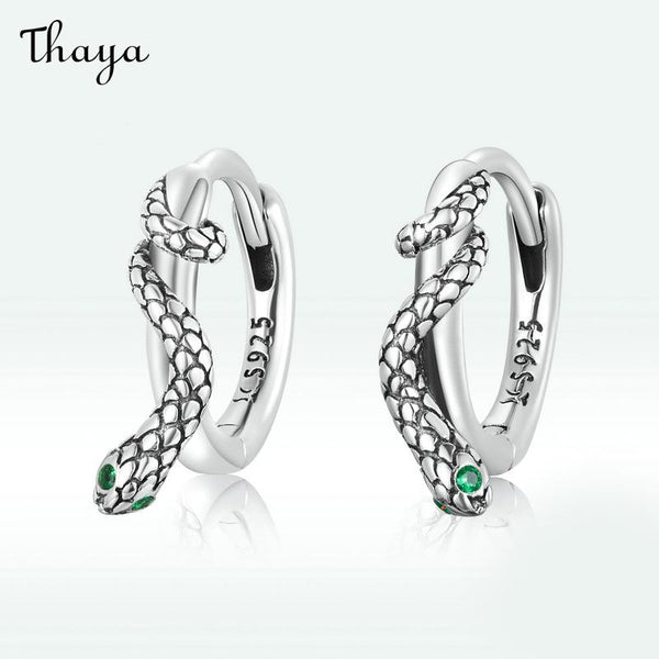 Boucles d'oreilles ligne serpent en argent 925 Thaya