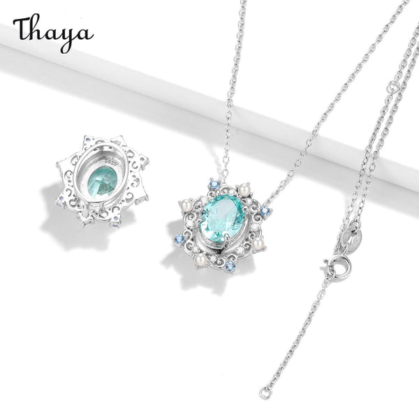 Thaya 925 Silver Snowflake High-Carbon Diamond Necklace