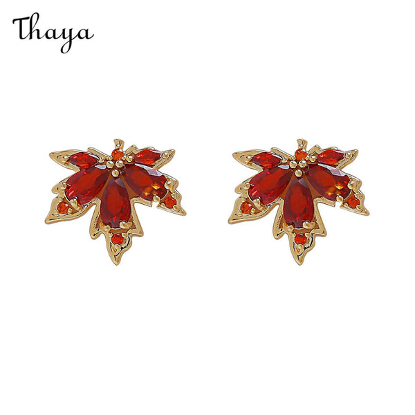 Thaya  Maple Leaf Stud Earrings