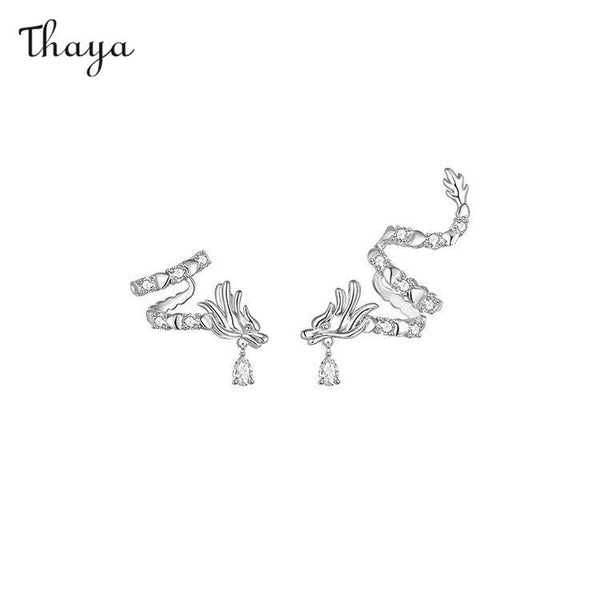 Thaya 925 Silver Dragon Year Ear Clip Jewelry