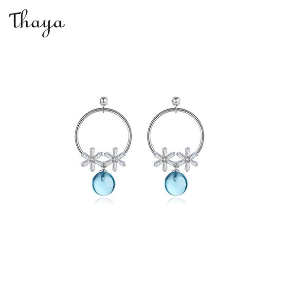 Thaya 925 Silver Simple Petite Flower Earrings