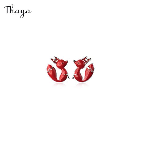 Thaya 925 Silver Red Fox Earrings