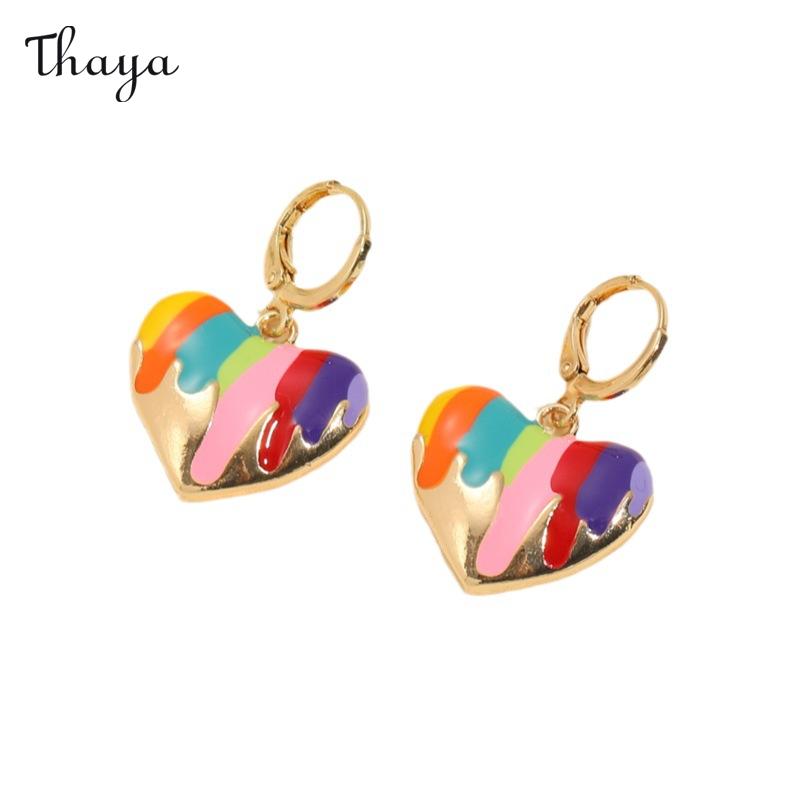 Thaya Love Regenbogen-Öltropfen-Ohrringe