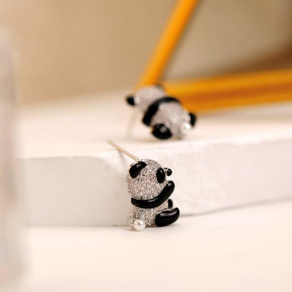 Thaya Cute Panda Zircon Earrings