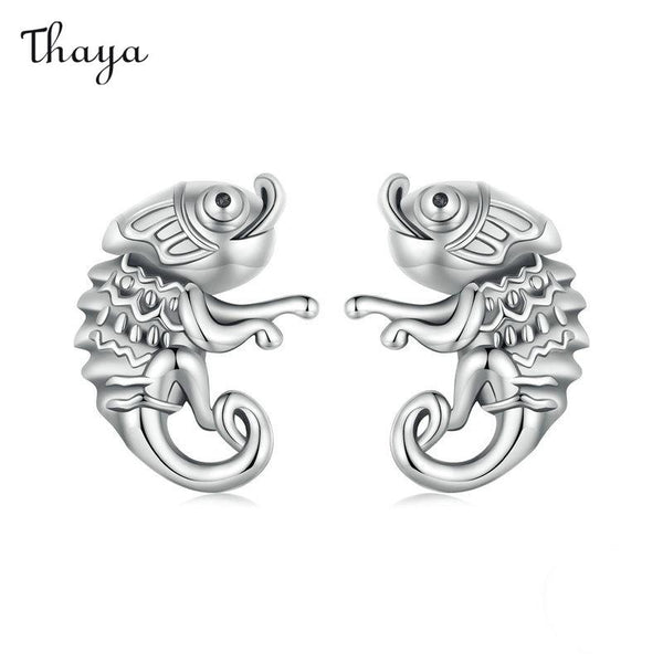 Thaya 925 Silver Cute Chameleon Earrings