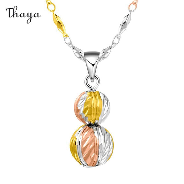 Thaya 925 Silver Color Gold Plated Gourd Necklace