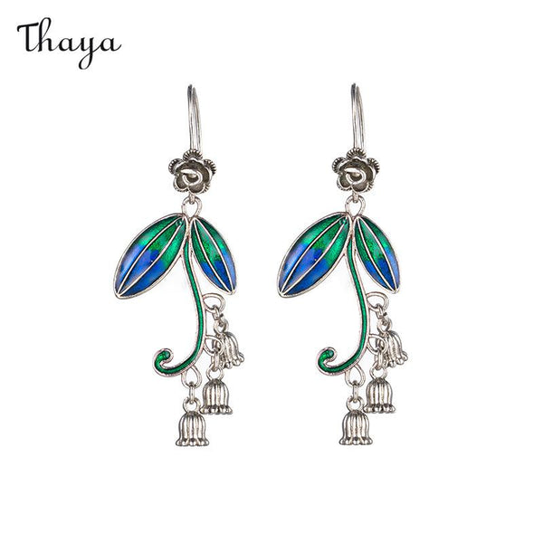 Thaya Lily Of The Valley Leaf Bell Earrings