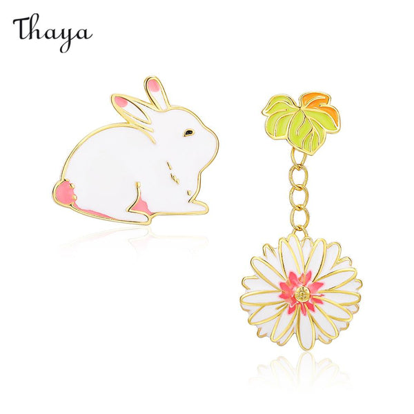 Thaya Floral Bunny Drop Earrings