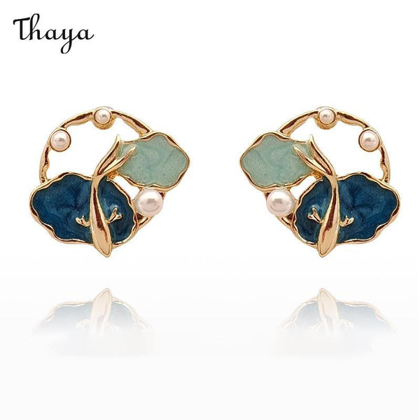 Thaya Lotus Leaf &Koi Earrings