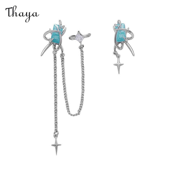 Thaya Asymmetry Geometric Flower Earrings