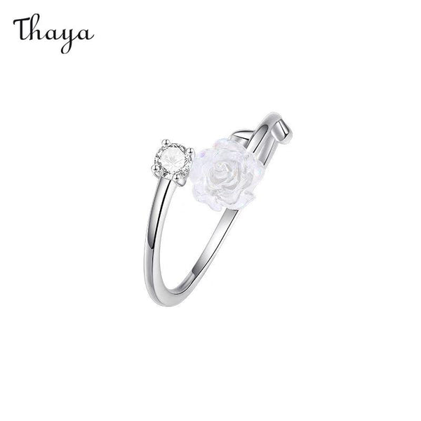 Thaya 925 Silber verstellbarer Kamelienring