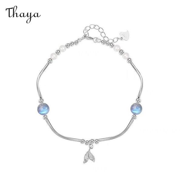 Thaya 925 Silver Chic Pearl Fish Tail Bracelet