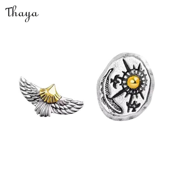 Thaya Indian Eagle Feather Sun Earrings