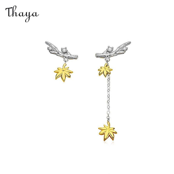 Thaya 925 Silver 24 Solar Terms Frost Descent Tassel Earrings