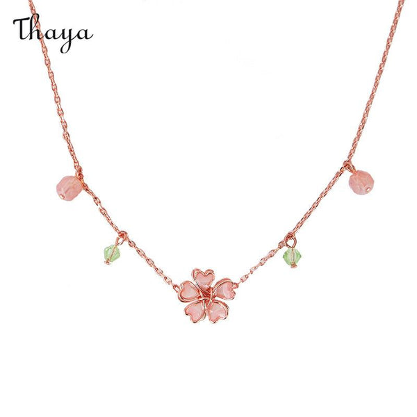 Thaya Cherry Blossom Tassel Necklace