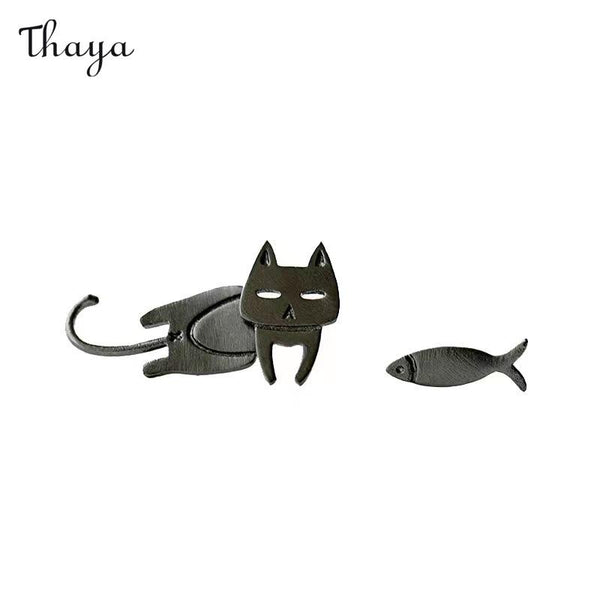 Thaya Asymmetric Cat Fish Earrings