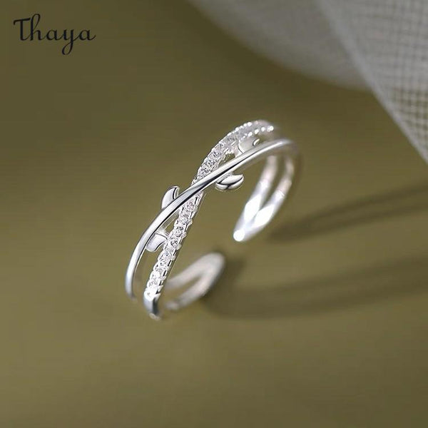 Thaya 925 Silver Olive Branch Ring