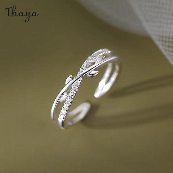 Thaya 925 Silber Olivenzweig Ring