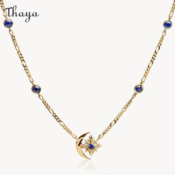 Thaya Star Moon Sapphire Explosion Necklace