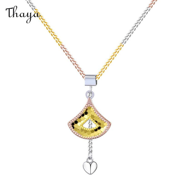 Thaya 925 Silver Gold Plated Skirt Tassel Necklace