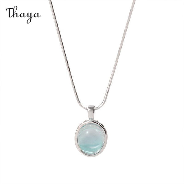Thaya 925 Silver Aquamarine Moonstone Necklace